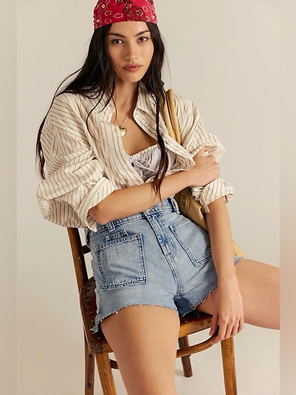NWT We The Free Bettie Sailor Denim Shorts